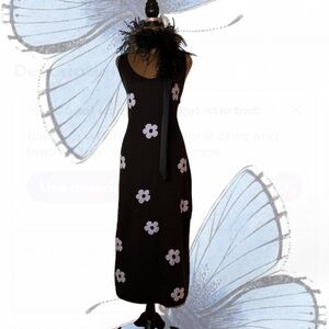 Black Floral Sleeveless Dress